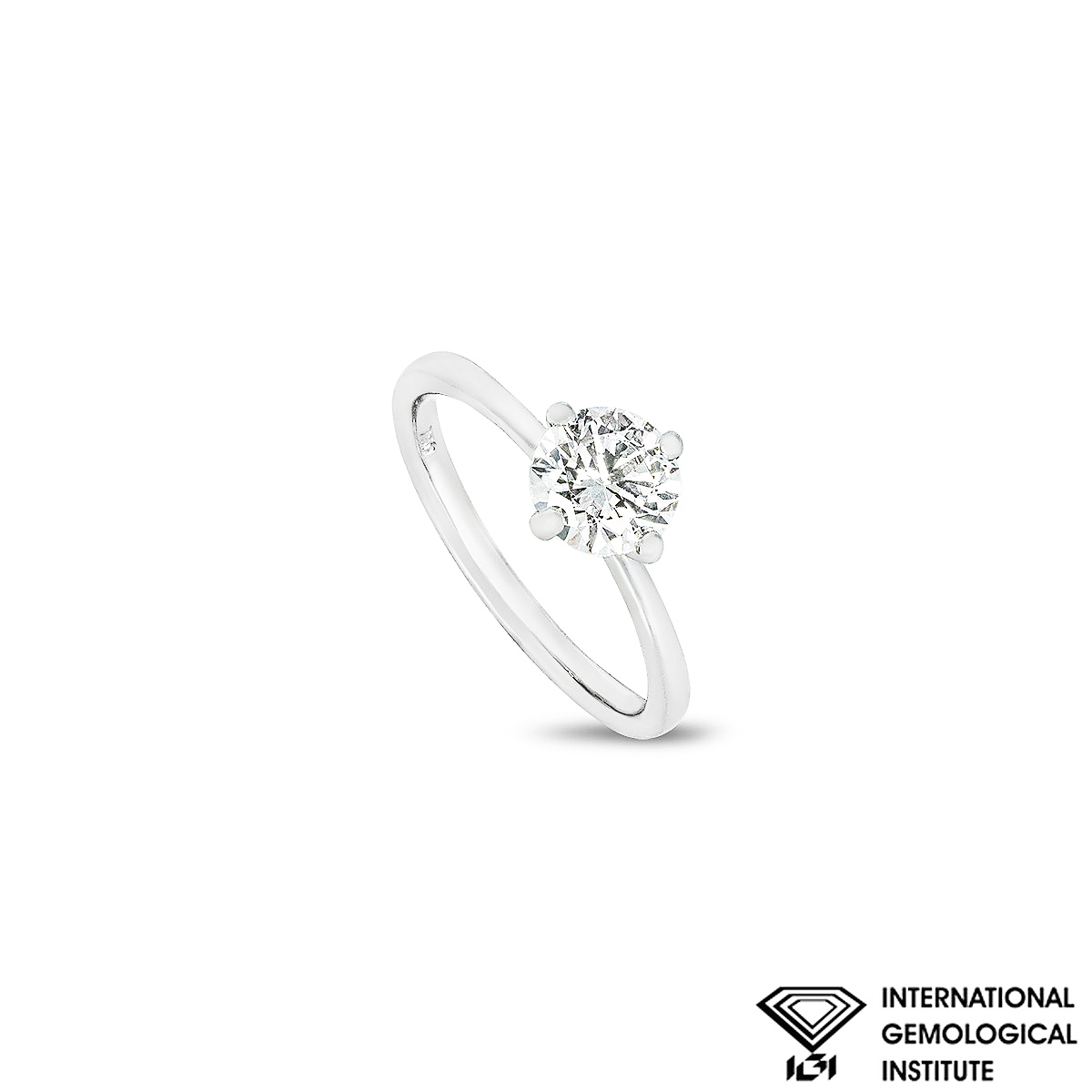White Gold Round Brilliant Cut Lab Grown Diamond Ring 1.07ct H/VS2 XXX